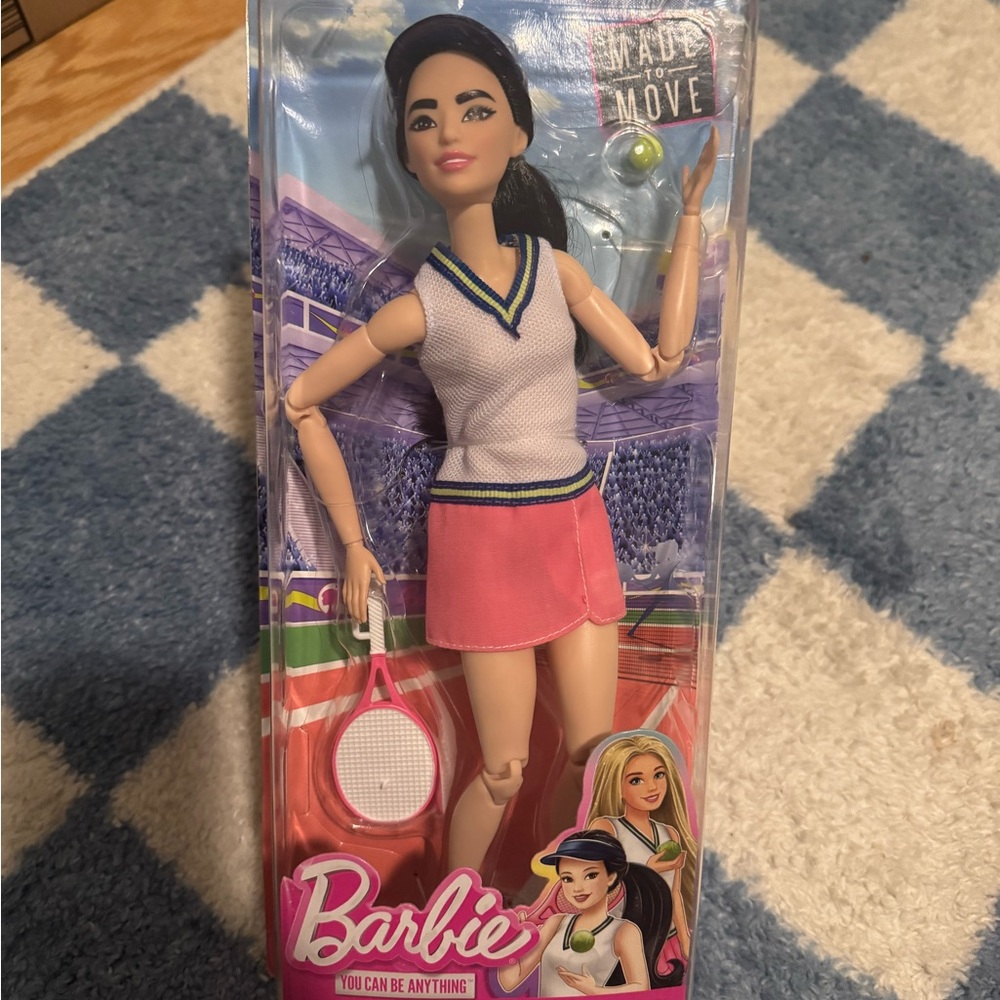 Barbie Tennis Star Doll with Pink and White Outfit